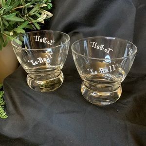 Set of 2 Vintage MCM Eva Zeisel Prestige "Lo-Ball" rock / low ball glasses